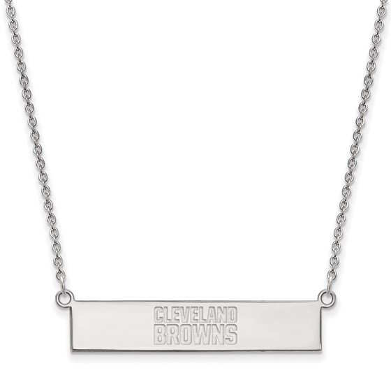 Sterling Silver Cleveland Browns Small Bar Necklace Sterling Silver Cleveland Browns Small Bar Necklace
